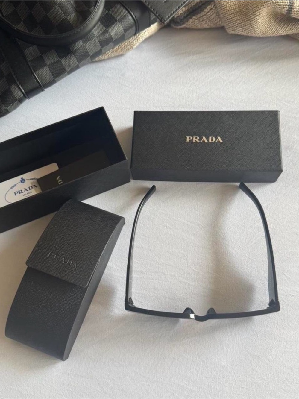 Prada Black Rectangular Women's Sunglasses